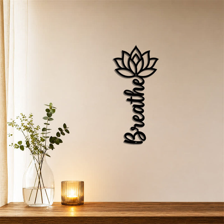 Buddha Stones Lotus Breathe New Beginnings Vertical Iron Meaningful Symbols Wall Art - image 3