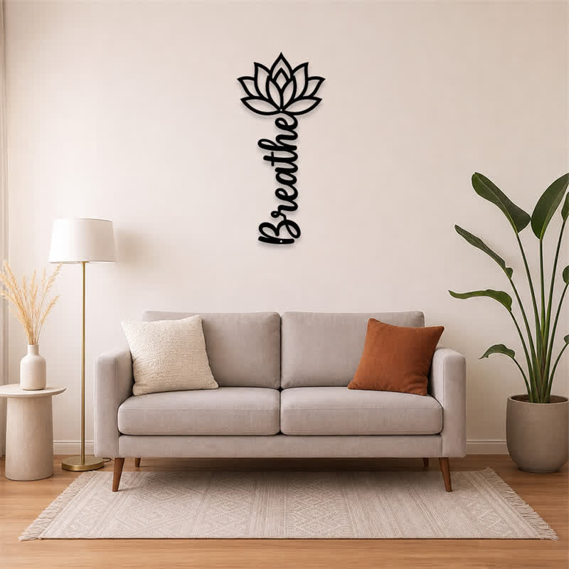 Buddha Stones Lotus Breathe New Beginnings Vertical Iron Meaningful Symbols Wall Art - image 11
