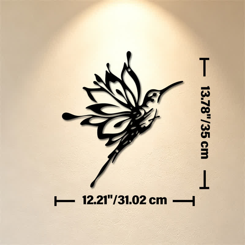 Buddha Stones Lotus Hummingbird New Beginnings Matte Black Silhouette Iron Meaningful Symbols Wall Art - Approx. 31.02cm x 35cm x 0.1cm / 12.21in x 13.78in x 0.04in - image 6