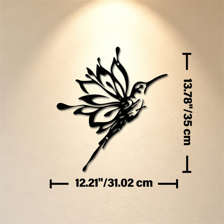 Buddha Stones Lotus Hummingbird New Beginnings Matte Black Silhouette Iron Meaningful Symbols Wall Art - Approx. 31.02cm x 35cm x 0.1cm / 12.21in x 13.78in x 0.04in - image 6