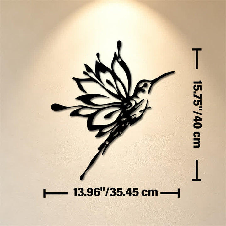 Buddha Stones Lotus Hummingbird New Beginnings Matte Black Silhouette Iron Meaningful Symbols Wall Art - Approx. 35.45cm x 40cm x 0.1cm / 13.96in x 15.75in x 0.04in - image 8