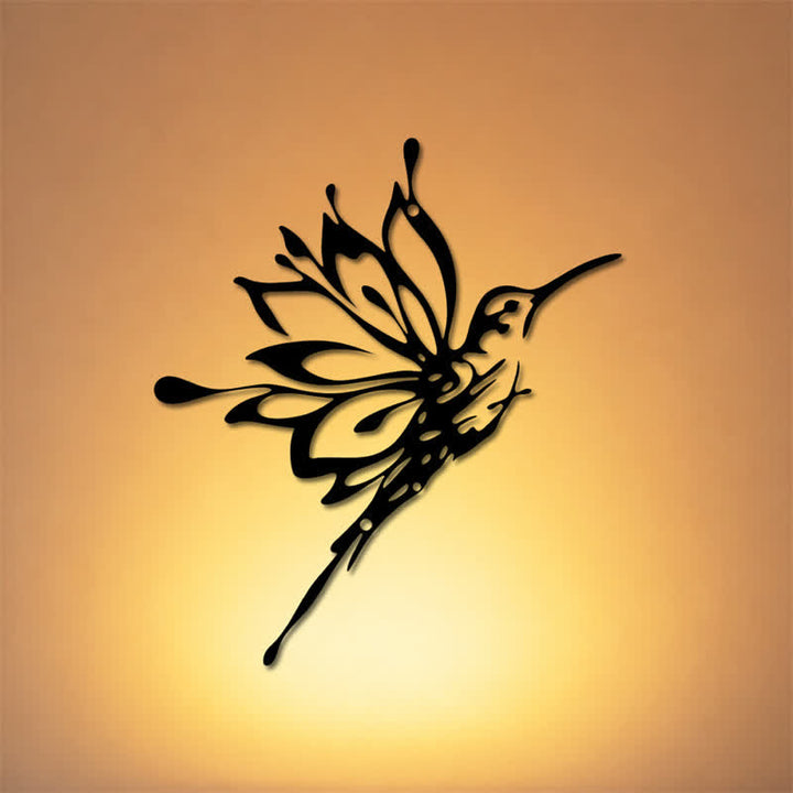 Buddha Stones Lotus Hummingbird New Beginnings Matte Black Silhouette Iron Meaningful Symbols Wall Art - image 0