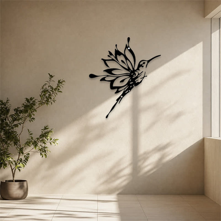 Buddha Stones Lotus Hummingbird New Beginnings Matte Black Silhouette Iron Meaningful Symbols Wall Art - image 11
