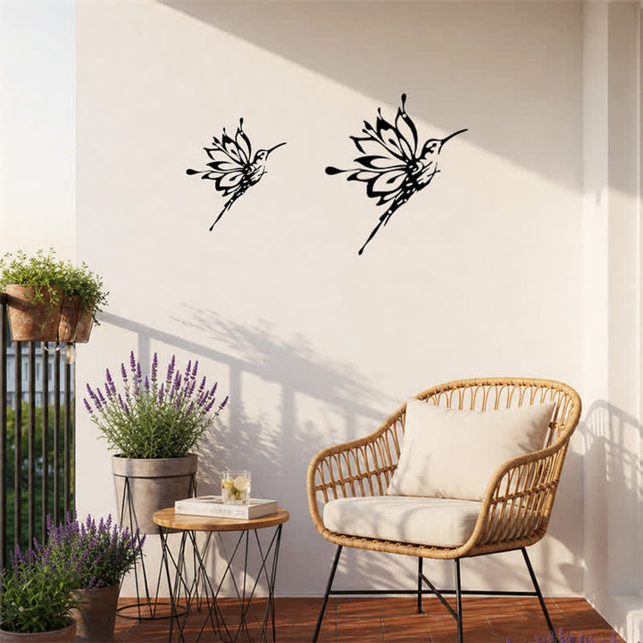 Buddha Stones Lotus Hummingbird New Beginnings Matte Black Silhouette Iron Meaningful Symbols Wall Art - image 9