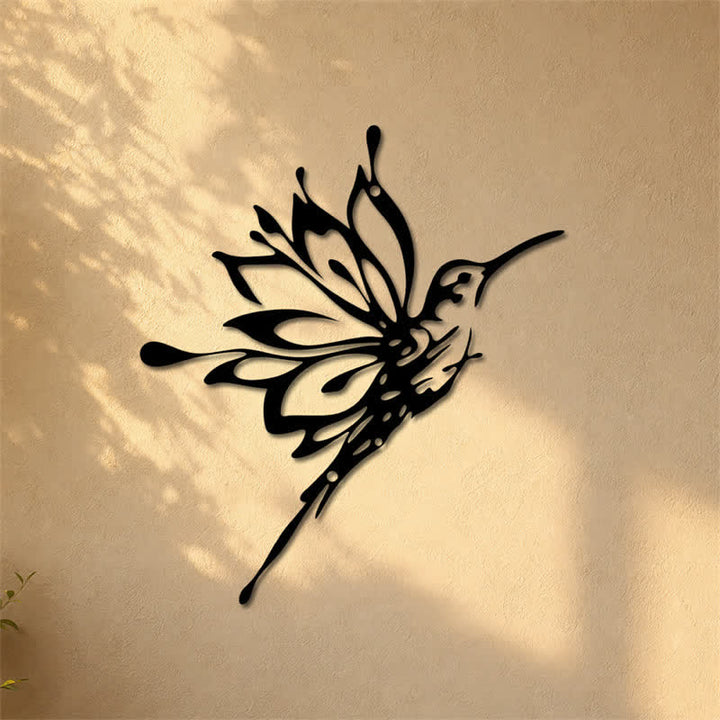 Buddha Stones Lotus Hummingbird New Beginnings Matte Black Silhouette Iron Meaningful Symbols Wall Art - image 7