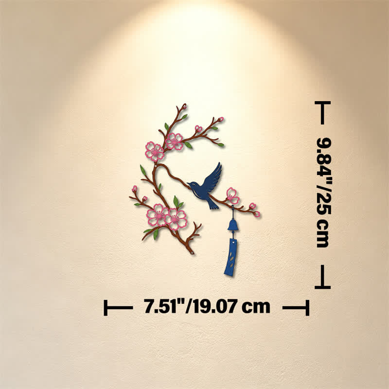 Buddha Stones Bird and Blossom Branch Iron Meaningful Symbols Wall Art - Colorful - Approx. 19.07cm x 25cm x 0.1cm / 7.51in x 9.84in x 0.04in - image 16