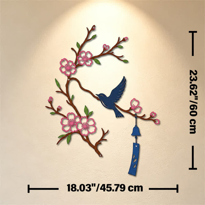 Buddha Stones Bird and Blossom Branch Iron Meaningful Symbols Wall Art - Colorful - Approx. 45.79cm x 60cm x 0.12cm / 18.03in x 23.62in x 0.05in - image 25