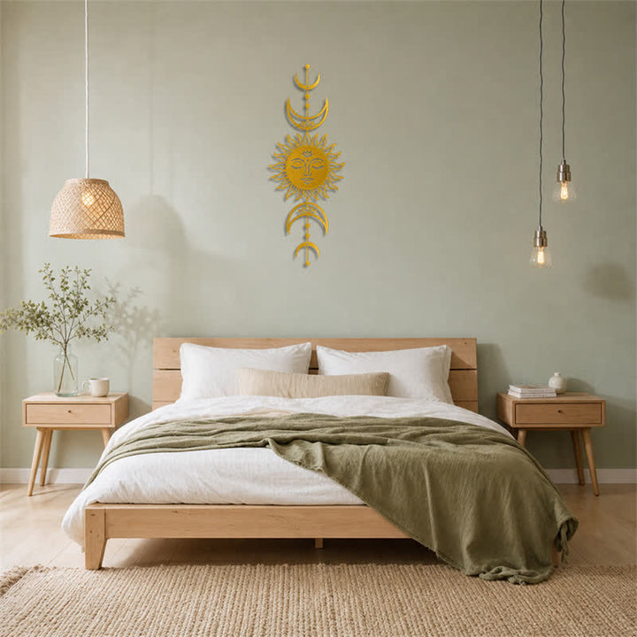 Buddha Stones Boho Sun and Moon Lotus Intuition Iron Meaningful Symbols Wall Art - image 24