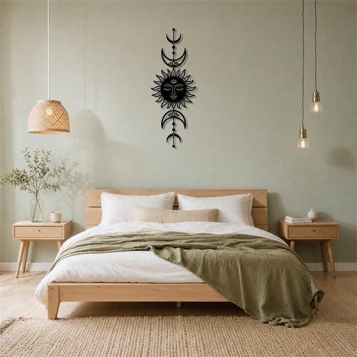 Buddha Stones Boho Sun and Moon Lotus Intuition Iron Meaningful Symbols Wall Art - image 11
