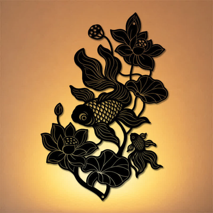 Buddha Stones Koi Fish and Lotus Success Iron Meaningful Symbols Wall Art - image 20