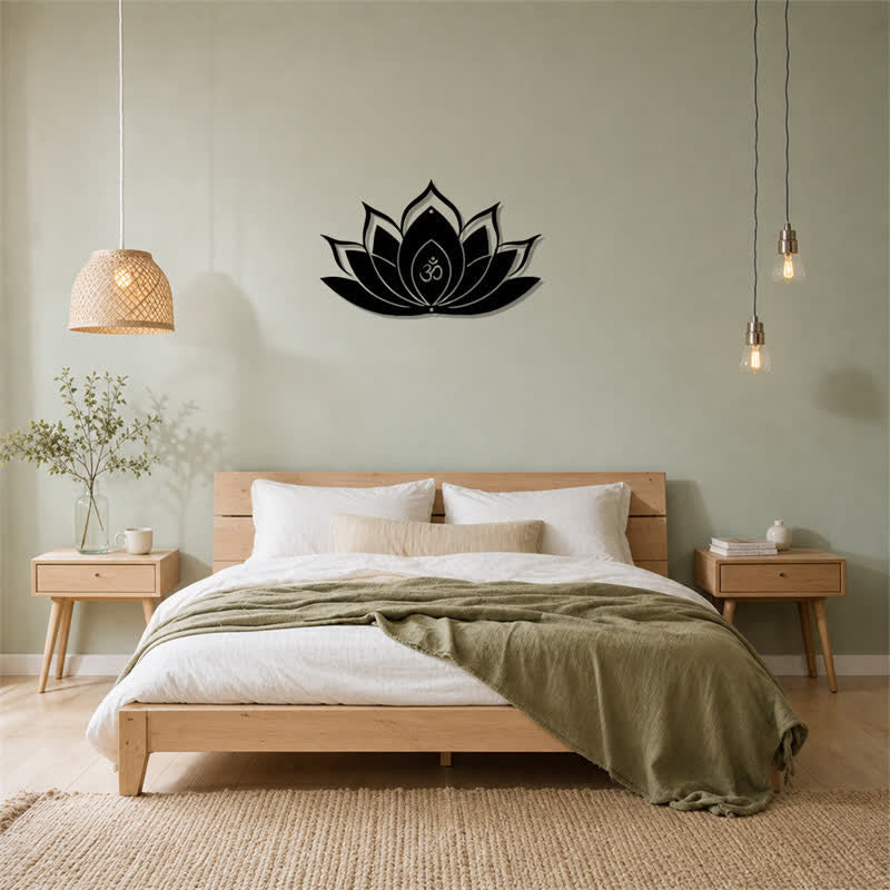 Buddha Stones Lotus OM Mindfulness Zen Silhouette Iron Meaningful Symbols Wall Art - image 13