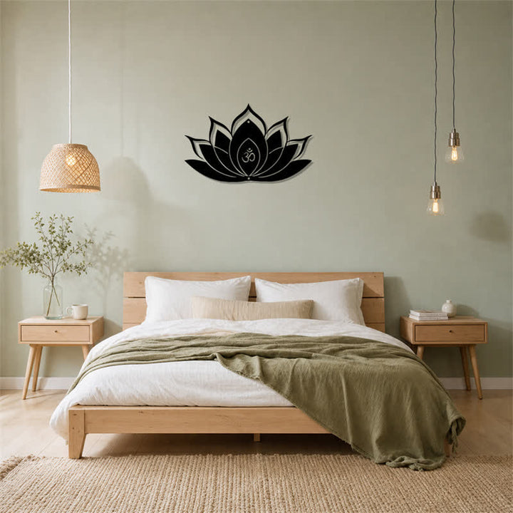 Buddha Stones Lotus OM Mindfulness Zen Silhouette Iron Meaningful Symbols Wall Art - image 13