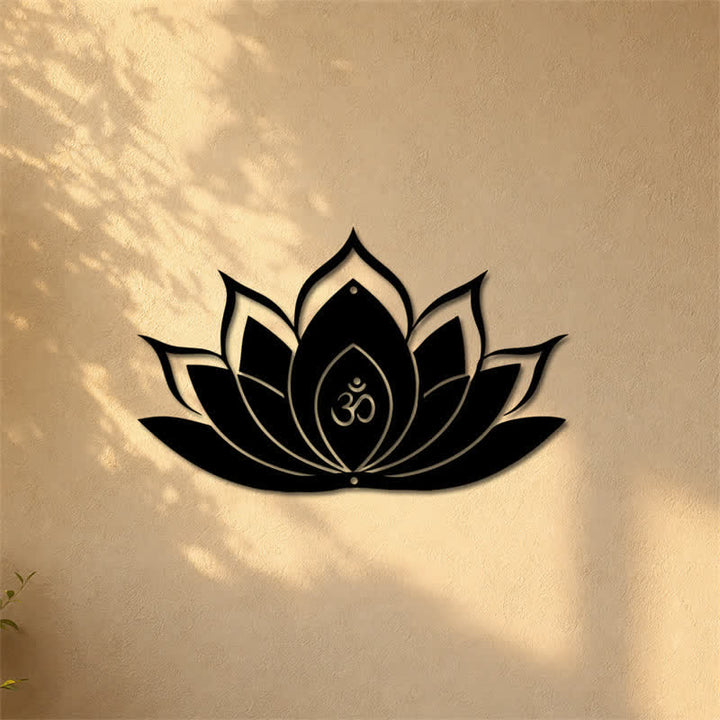 Buddha Stones Lotus OM Mindfulness Zen Silhouette Iron Meaningful Symbols Wall Art - image 14