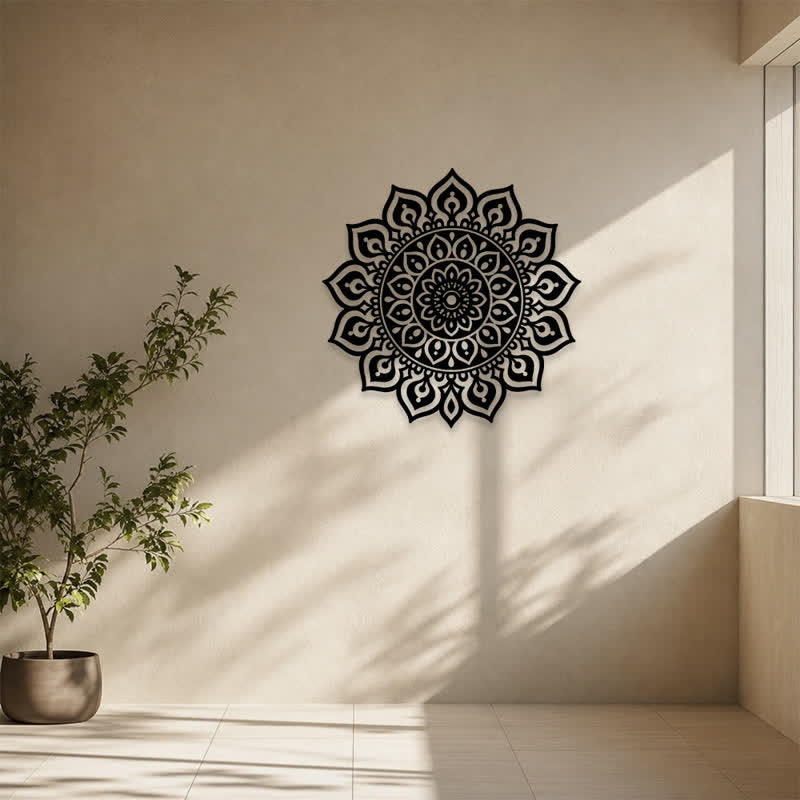 Buddha Stones Round Mandala Focus Cutout Decor Mindfulness Iron Metal Meaningful Symbols Wall Art - image 11