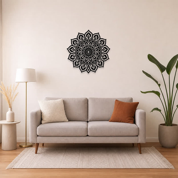 Buddha Stones Round Mandala Focus Cutout Decor Mindfulness Iron Metal Meaningful Symbols Wall Art - image 13