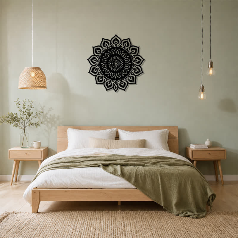 Buddha Stones Round Mandala Focus Cutout Decor Mindfulness Iron Metal Meaningful Symbols Wall Art - image 14