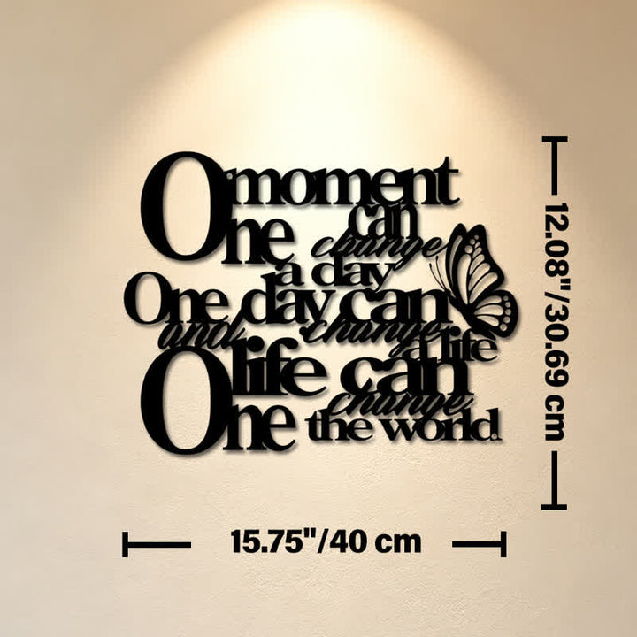 Buddha Stones Inspirational Butterfly Quote Modern Minimalist Iron Metal Meaningful Symbols Wall Art - Approx. 40cm x 30.69cm x 0.1cm / 15.75in x 12.08in x 0.04in - image 8