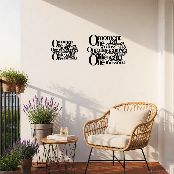Buddha Stones Inspirational Butterfly Quote Modern Minimalist Iron Metal Meaningful Symbols Wall Art - image 9