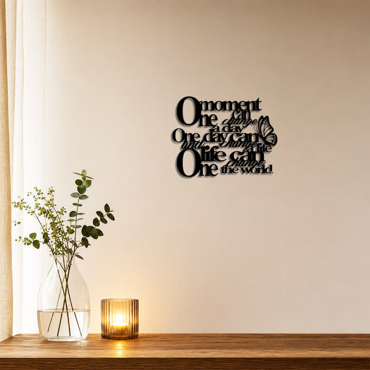 Buddha Stones Inspirational Butterfly Quote Modern Minimalist Iron Metal Meaningful Symbols Wall Art - image 3