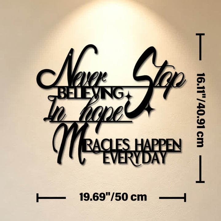 Buddha Stones Never Stop Believing Inspirational Quote Iron Metal Meaningful Symbols Wall Art - Approx. 50cm x 40.91cm x 0.12cm / 19.69in x 16.11in x 0.05in - image 10