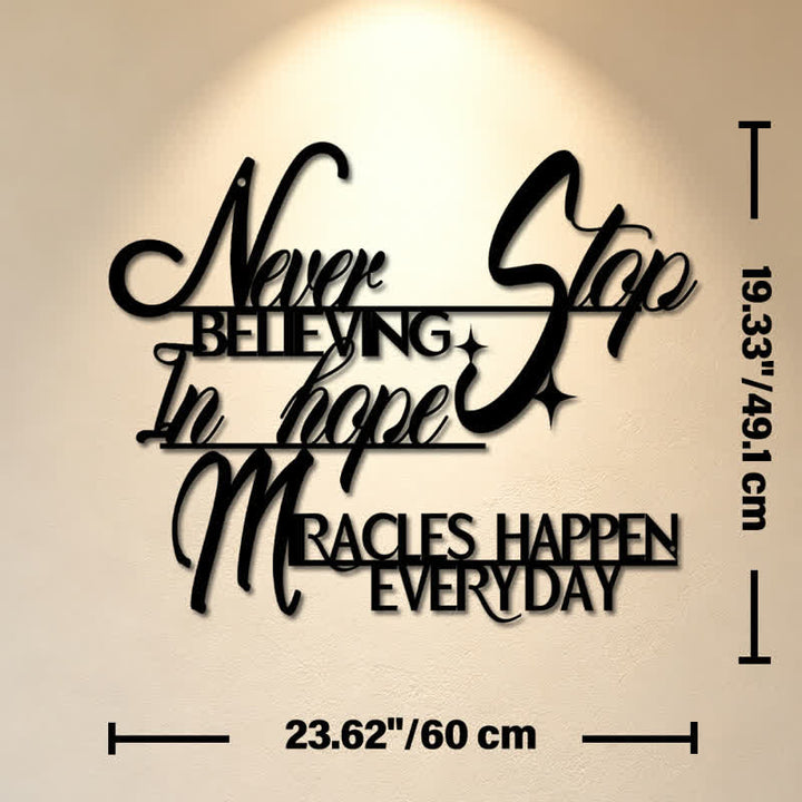 Buddha Stones Never Stop Believing Inspirational Quote Iron Metal Meaningful Symbols Wall Art - Approx. 60cm x 49.10cm x 0.12cm / 23.62in x 19.33in x 0.05in - image 12