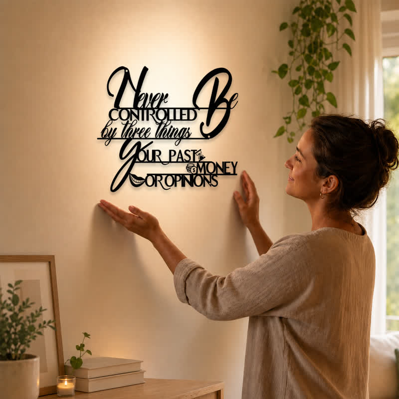 Buddha Stones Matte Black Inspirational Typography Iron Metal Meaningful Symbols Wall Art - image 1
