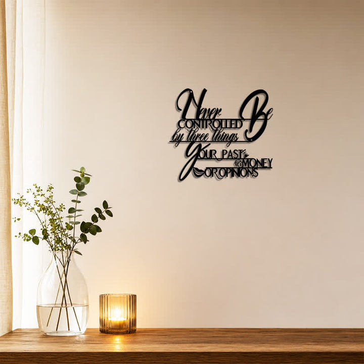 Buddha Stones Matte Black Inspirational Typography Iron Metal Meaningful Symbols Wall Art - image 3