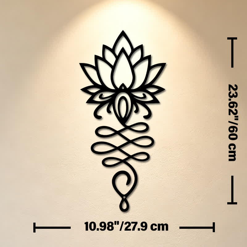 Buddha Stones Matte Black Lotus Enlightenment Iron Metal Meaningful Symbols Wall Art - Approx. 27.9cm x 60cm x 0.12cm / 10.98in x 23.62in x 0.05in - image 12