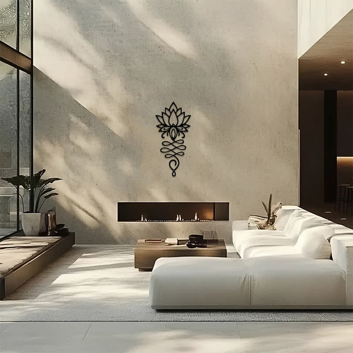 Buddha Stones Matte Black Lotus Enlightenment Iron Metal Meaningful Symbols Wall Art - image 13