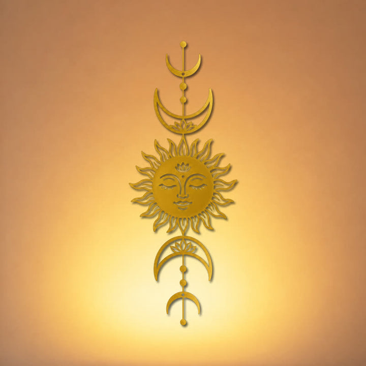 Buddha Stones Boho Sun and Moon Lotus Intuition Iron Meaningful Symbols Wall Art - image 12