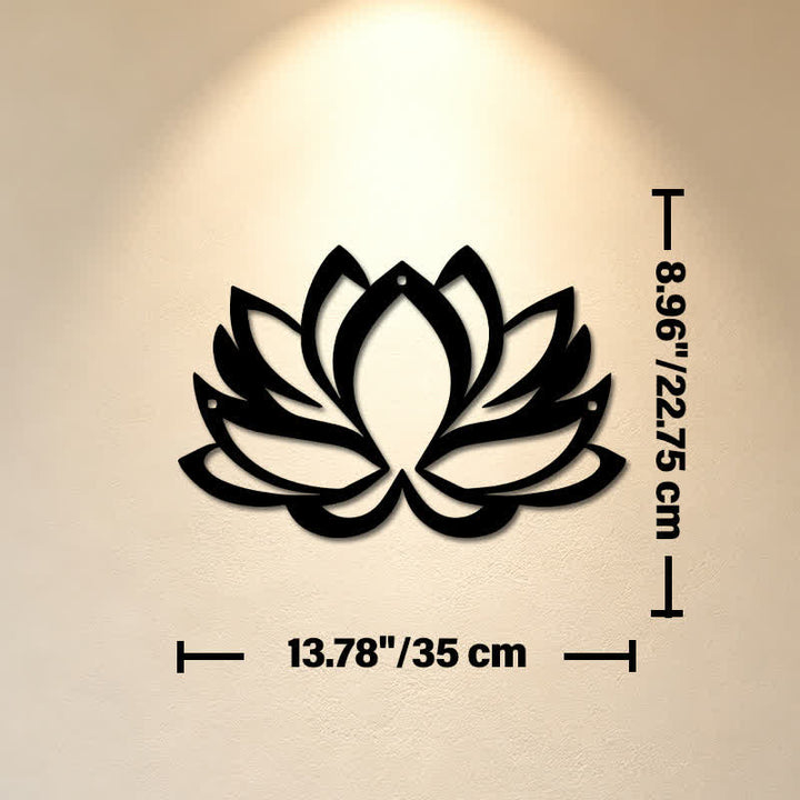 Buddha Stones Black Metal Lotus Enlightenment Zen Iron Metal Meaningful Symbols Wall Art - Approx. 35cm x 22.75cm x 0.1cm / 13.78in x 8.96in x 0.04in - image 6
