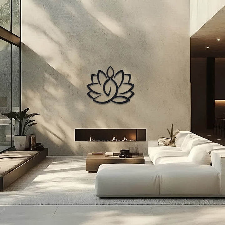 Buddha Stones Black Metal Lotus Enlightenment Iron Metal Meaningful Symbols Wall Art - image 13