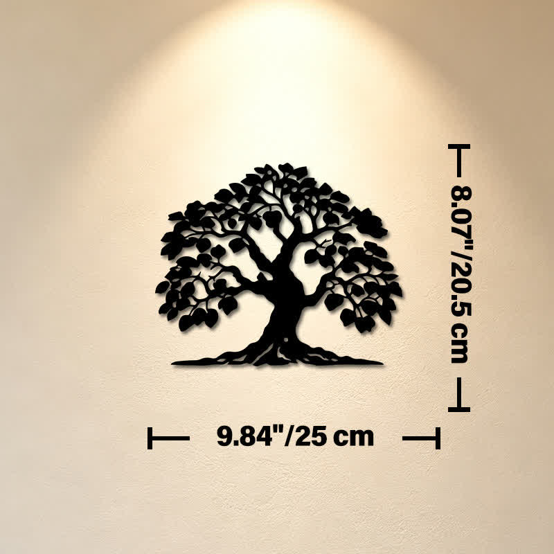 Buddha Stones Metal Tree of Life Unity Silhouette Iron Metal Meaningful Symbols Wall Arts - Approx. 25cm x 20.5cm x 0.1cm / 9.84in x 8.07in x 0.04in - image 2