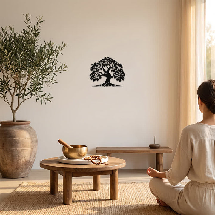 Buddha Stones Metal Tree of Life Unity Silhouette Iron Metal Meaningful Symbols Wall Arts - image 5
