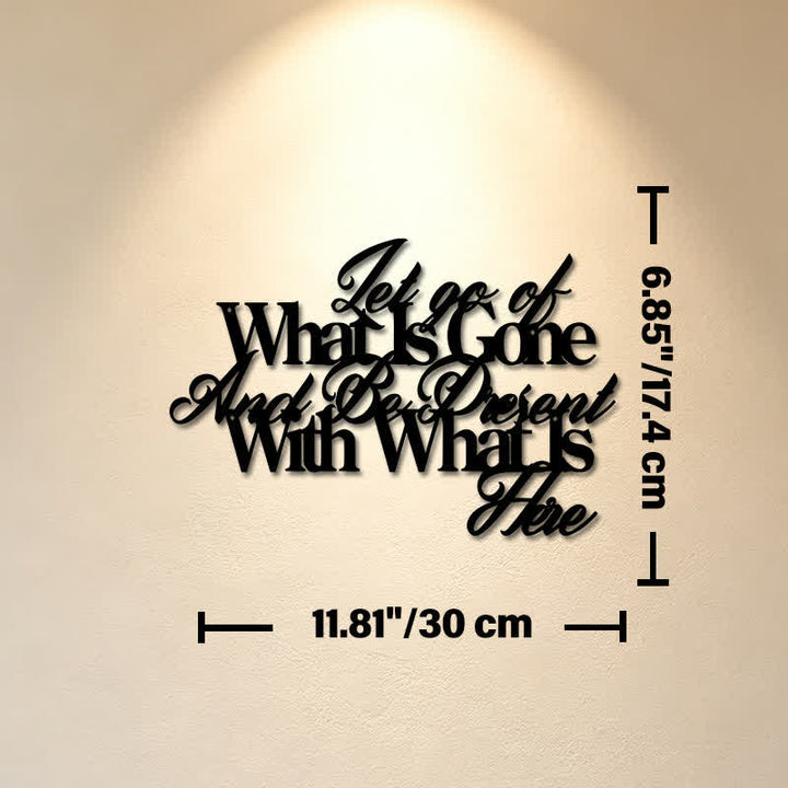 Buddha Stones Minimalist Matte Black Inspirational Quote Iron Metal Meaningful Symbols Wall Art - Approx. 30cm x 17.4cm x 0.1cm / 11.81in x 6.85in x 0.04in - image 4