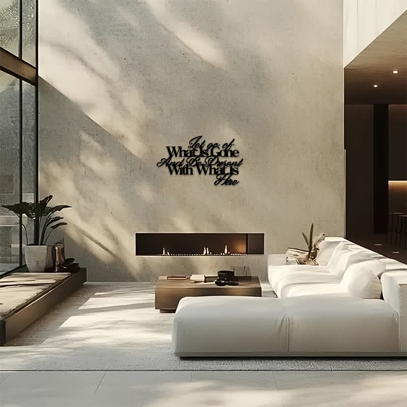 Buddha Stones Minimalist Matte Black Inspirational Quote Iron Metal Meaningful Symbols Wall Art - image 13