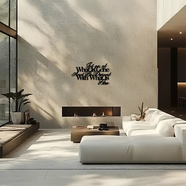 Buddha Stones Minimalist Matte Black Inspirational Quote Iron Metal Meaningful Symbols Wall Art - image 13