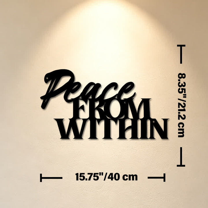 Buddha Stones Peace From Within Minimalist Typography Iron Metal Meaningful Symbols Wall Art - Approx. 40cm x 21.2cm x 0.1cm / 15.75in x 8.35in x 0.04in - image 8