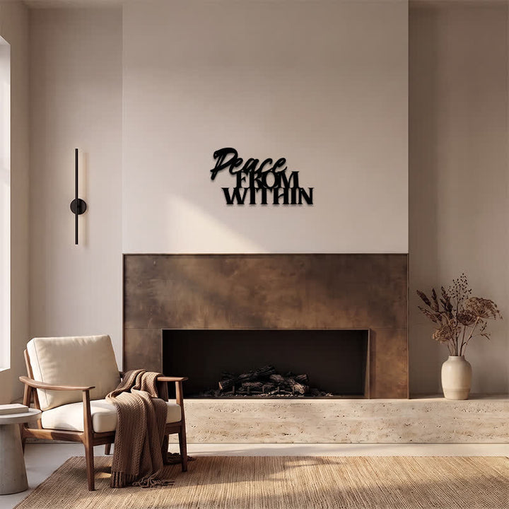 Buddha Stones Peace From Within Minimalist Typography Iron Metal Meaningful Symbols Wall Art - image 11