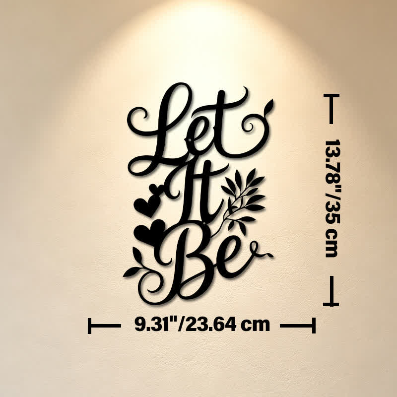 Buddha Stones Let It Be Script Sign Iron Metal Meaningful Symbols Wall Art - Approx. 23.64cm x 35cm x 0.1cm / 9.31in x 13.78in x 0.04in - image 6