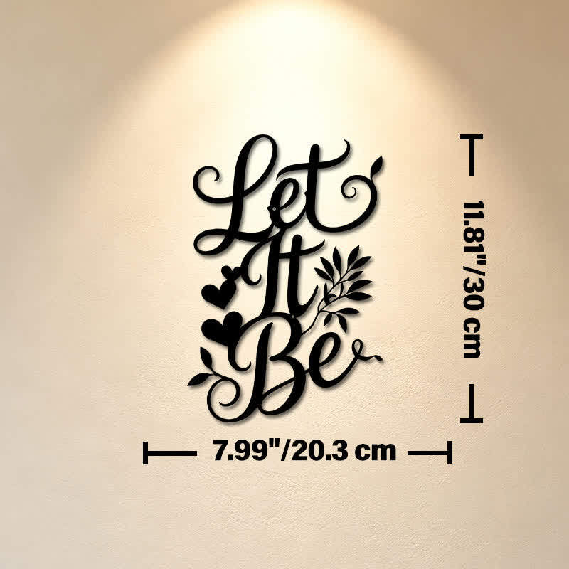 Buddha Stones Let It Be Script Sign Iron Metal Meaningful Symbols Wall Art - Approx. 20.3cm x 30cm x 0.1cm / 7.99in x 11.81in x 0.04in - image 4