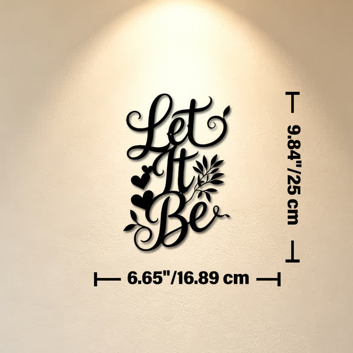 Buddha Stones Let It Be Script Sign Iron Metal Meaningful Symbols Wall Art - Approx. 16.89cm x 25cm x 0.1cm / 6.65in x 9.84in x 0.04in - image 2