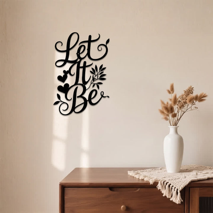 Buddha Stones Let It Be Script Sign Iron Metal Meaningful Symbols Wall Art - image 3