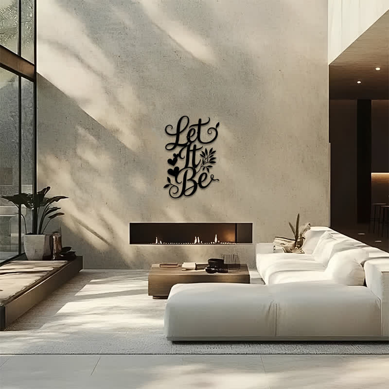 Buddha Stones Let It Be Script Sign Iron Metal Meaningful Symbols Wall Art - image 13