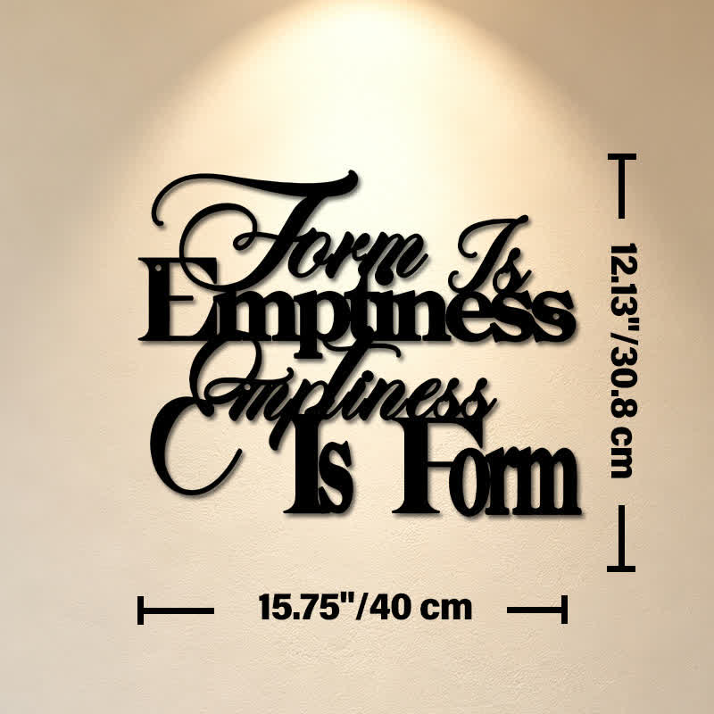 Buddha Stones Metal Form Is Emptiness Zen Quote Iron Metal Meaningful Symbols Wall ArtA - Approx. 40cm x 30.8cm x 0.1cm / 15.75in x 12.13in x 0.04in - image 8