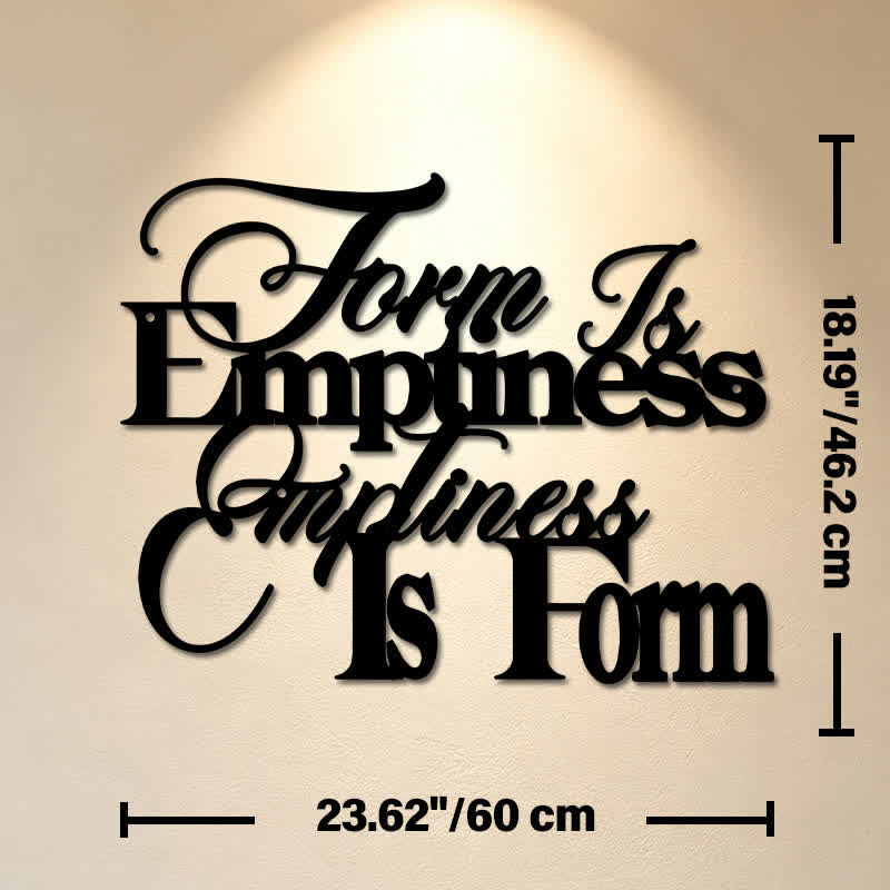 Buddha Stones Metal Form Is Emptiness Zen Quote Iron Metal Meaningful Symbols Wall ArtA - Approx. 60cm x 46.2cm x 0.12cm / 23.62in x 18.19in x 0.05in - image 12