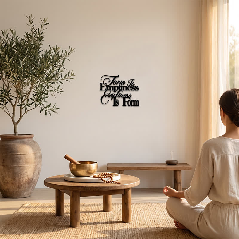 Buddha Stones Metal Form Is Emptiness Zen Quote Iron Metal Meaningful Symbols Wall ArtA - image 5
