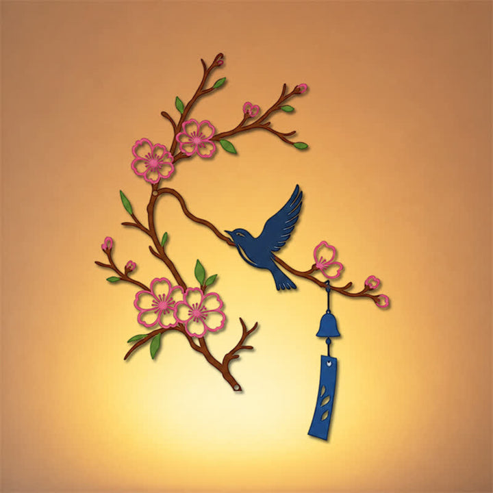 Buddha Stones Bird and Blossom Branch Iron Meaningful Symbols Wall Art - image 14