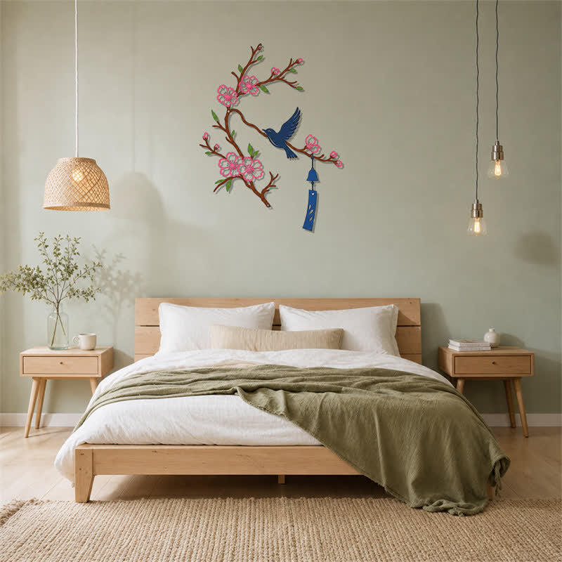 Buddha Stones Bird and Blossom Branch Iron Meaningful Symbols Wall Art - image 27