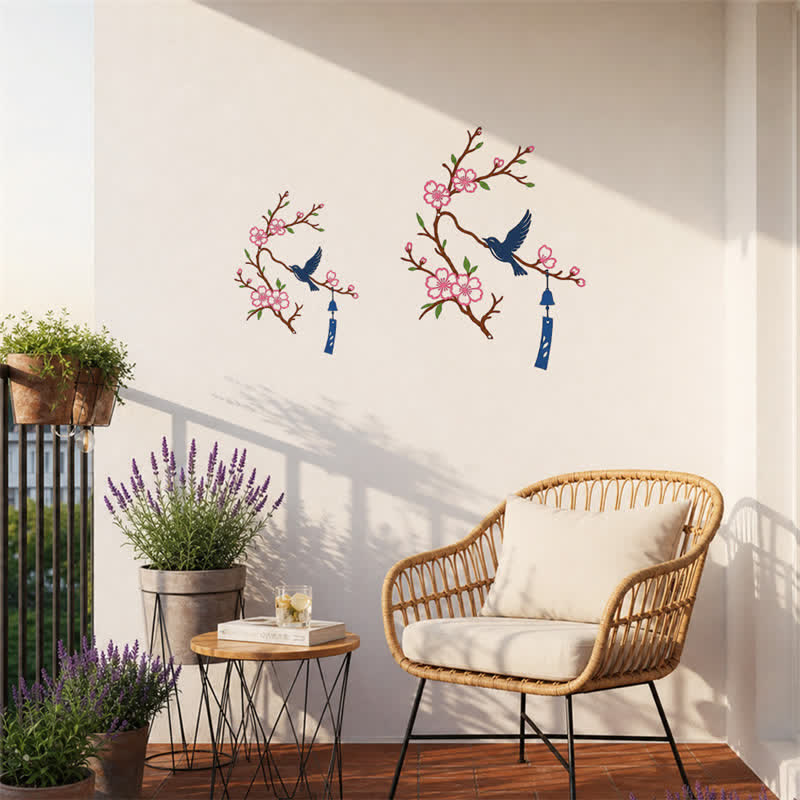 Buddha Stones Bird and Blossom Branch Iron Meaningful Symbols Wall Art - image 23
